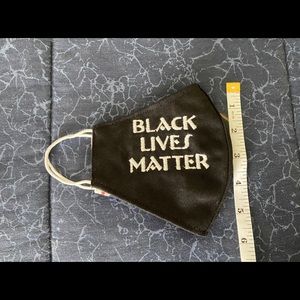 Face mask with embroidered Black Lives Matter